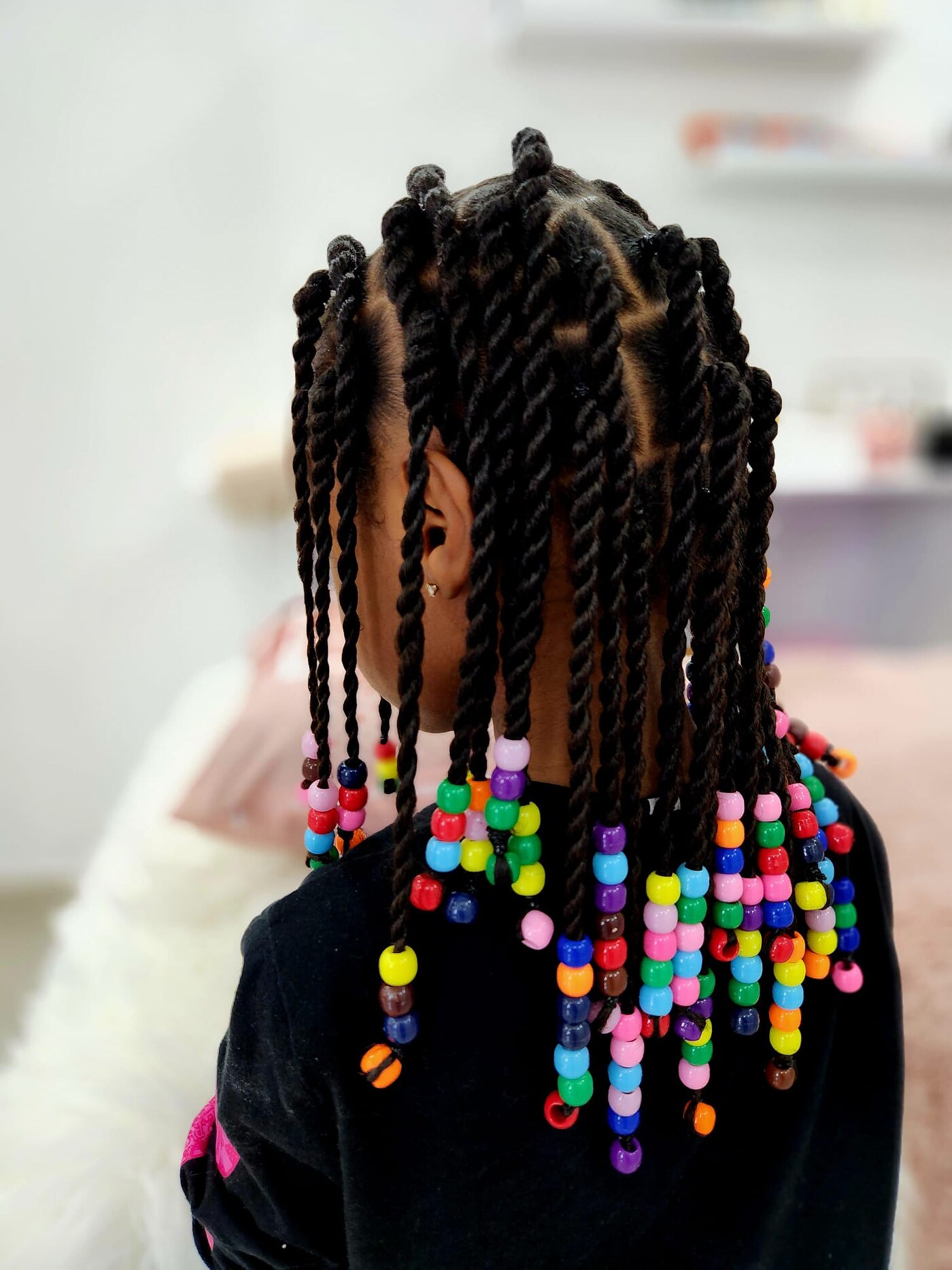 Colorful beaded braids